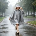 thumbnail image 1 of Tween Kids Waterproof Rain Poncho Lightweight Reusable Raincoat with Drawstring Hood Portable Emergency Rainwear for Boys Girls Outdoor Hiking Camping Travel, Size 10-13, 1 of 4