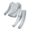 thumbnail image 1 of Tween Outfits for Girls Sets Soft Pajama Long Sleeve Sleepwear Kids Cozy Homewear Cute Girls' Fall Clothing Sets Light Gray Size 10-11T, 1 of 3