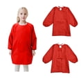 thumbnail image 1 of Tween Paint Smock Aprons For Painting Long Sleeve Kids Red Apron With One Pocket Kids Art Smocks Age 8-12 Years For Boys, 1 of 9