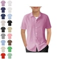 thumbnail image 1 of Tween Pink Button Up Shirt Boys Classic Dress Shirt School Shirts for Boys Clothes for Tween Boys 13-14 Years, 1 of 5
