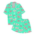 thumbnail image 1 of Tween Satin Pajamas For Girl Bowknot Kids Button Down Pajamas Set Toddler Girl Sleepwear Toddler Boy Clothes 10-11 Years, 1 of 4
