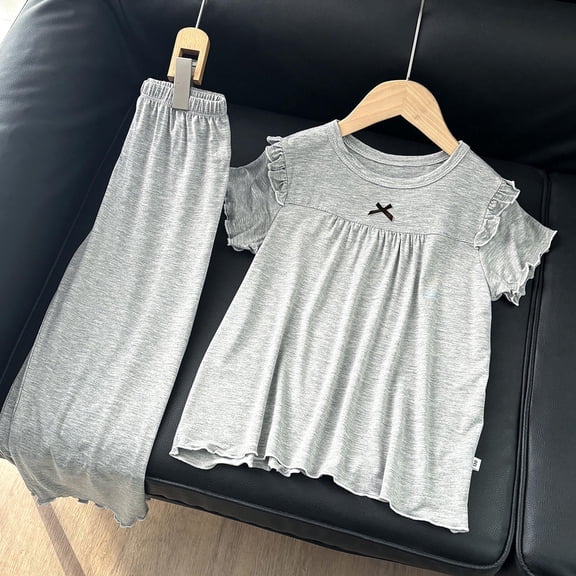 Tween Satin Pajamas Solid Color Button Down Homewear Set Classic Loungewear Girls Pajama Sets Size 11-12 Years Cute Boy Girl Clothing