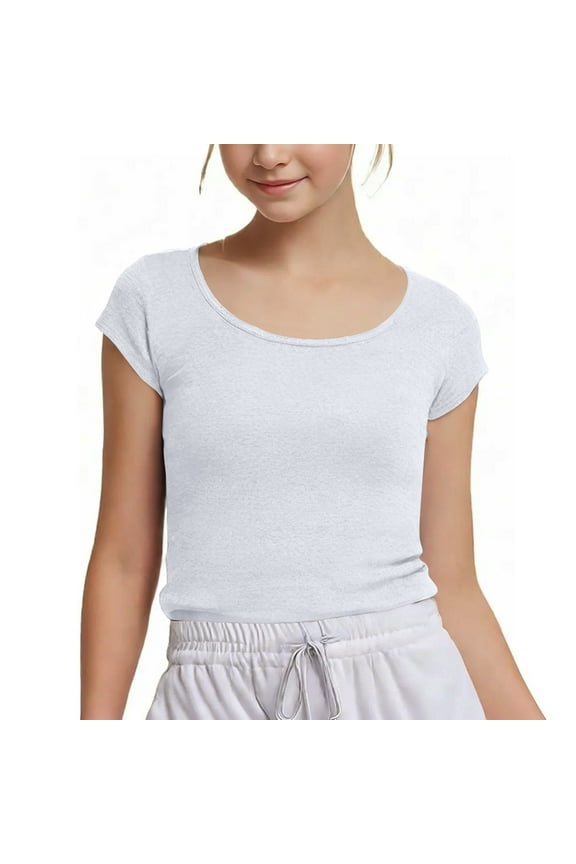 Tween School Tee Tops White Girls Short Sleeve Tops Trendy Girls Summer Shirts Shirts for Girls 12-13 years