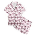 thumbnail image 1 of Tween Silk Pajama Set For Girls Boys Butterfly Button Down Sleepwear Set Toddler Girl Sleepwear Silk Pajamas For Girls 10-11 Years, 1 of 4