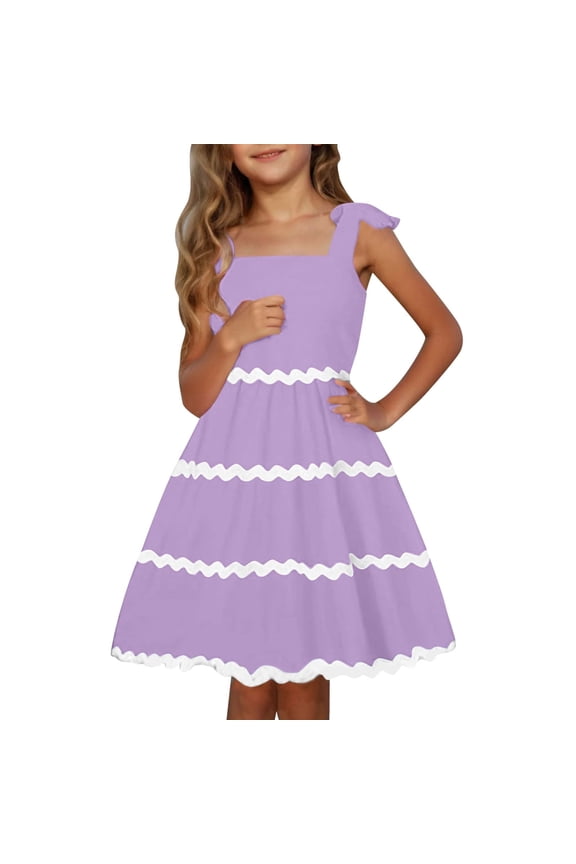 Tween Summer Dresses for Teens Casual SleevelessPurple Dress for Girls Swing Flowy Dresses Girls Dresses for 13-14 Years