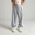 thumbnail image 1 of Tween Girls Sweatpants Boy Athletic Pants with Pockets Drawstring Trousers Girls Grey SweatPants 10-12 Years, 1 of 7