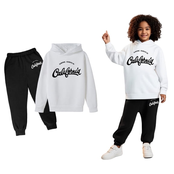 Tween Sweatsuit Set for Girls,2 Piece Long Sleeve Letter Pattern Tracksuit Hoodie and Jogger Sweatpants Winter Clothes Girls Jogger Set 11-12 Years