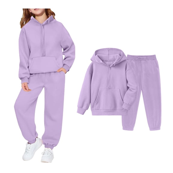 Tween Sweatsuit Set for Girls 2PC Long Sleeve Zip Up Tracksuit Hoodie Leggings Pants Winter Clothes Tween Girl Trendy Clothes 13-14 Years
