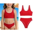 thumbnail image 1 of Tween Swimsuit Girl Quick Dry Two Piece Bikini Set with Chest Pad Swim Suits for Tweens 13-14 Years, 1 of 7