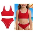 thumbnail image 1 of Tween Swimsuits 2 Piece Quick Dry Swimsuit with Chest Pad Tween Bathing Suits for Girls 11-12 Years, 1 of 7