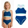 thumbnail image 1 of Tween Swimsuits Double Strap 2 Piece Bathing Suits with Chest Pad Cute Swimsuits for Tween Girls 10-11 Years, 1 of 5