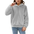 thumbnail image 1 of Tween-Teen Long Sleeve Hooded Winter Warm Outerwear Pullover, Casual Solid Color WIth Front Pockets, Unisex Sweater,Kids Sweatshirts,Size:6-7 Years, 1 of 9