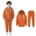 thumbnail image 1 of Tween Tracksuit Athletic Sweatsuits Sets 2 Piece Long Sleeve Orange Pullover Hoodie Jogging Pants Warm Fall Winter Clothes Girls Clothing Size 11-12 Years, 1 of 7