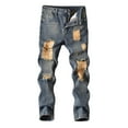 thumbnail image 1 of Tween Trendy Boys Distressed Jeans High Street Fashion Casual Long Pants Kids Stretch Denim Trousers Spring Fall Clothing Light Blue Size 11-12T, 1 of 8