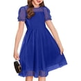 thumbnail image 1 of Tween Tulle Dress Blue Sleeveless Princess Dress Girls Preschool Graduation 11-12 Years, 1 of 2