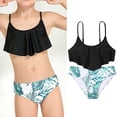 thumbnail image 1 of Tween Two Piece Swimsuits Ruffled Swimwear with Chest Pad Swim Suits for Tweens 11-12 Years, 1 of 8