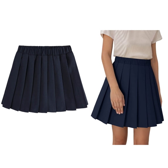 Tween Uniform Skirt High Waisted Pleated Skirt with Shorts Underneath Back To School Clothes for Girls Uniform Skort 11-12 Years