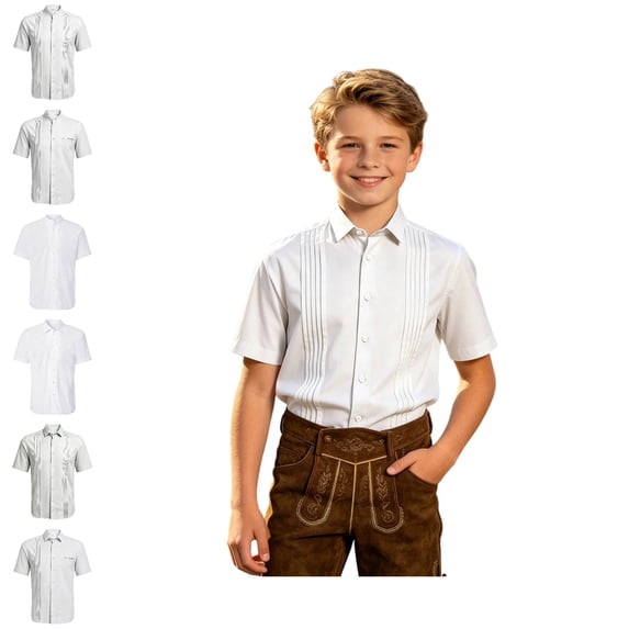 Tween White Button Down Shirt Girls Slim Fit Dress Shirt School Uniform for Boys Top Tee 12-13 Years
