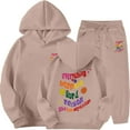 thumbnail image 1 of Tween Winter Girls Outfits Set Tracksuit With Print Hoodie Joggers Warm Kids, 1 of 4