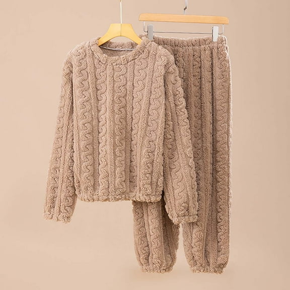 Tween boys fleece pajama toddler two piece pajamas Baby Winter Warm sleepwear girls pajamas long sleeve Stripes girls' sleepwear pajamas girls size 10-12 Years Cute Boy Girl Clothing