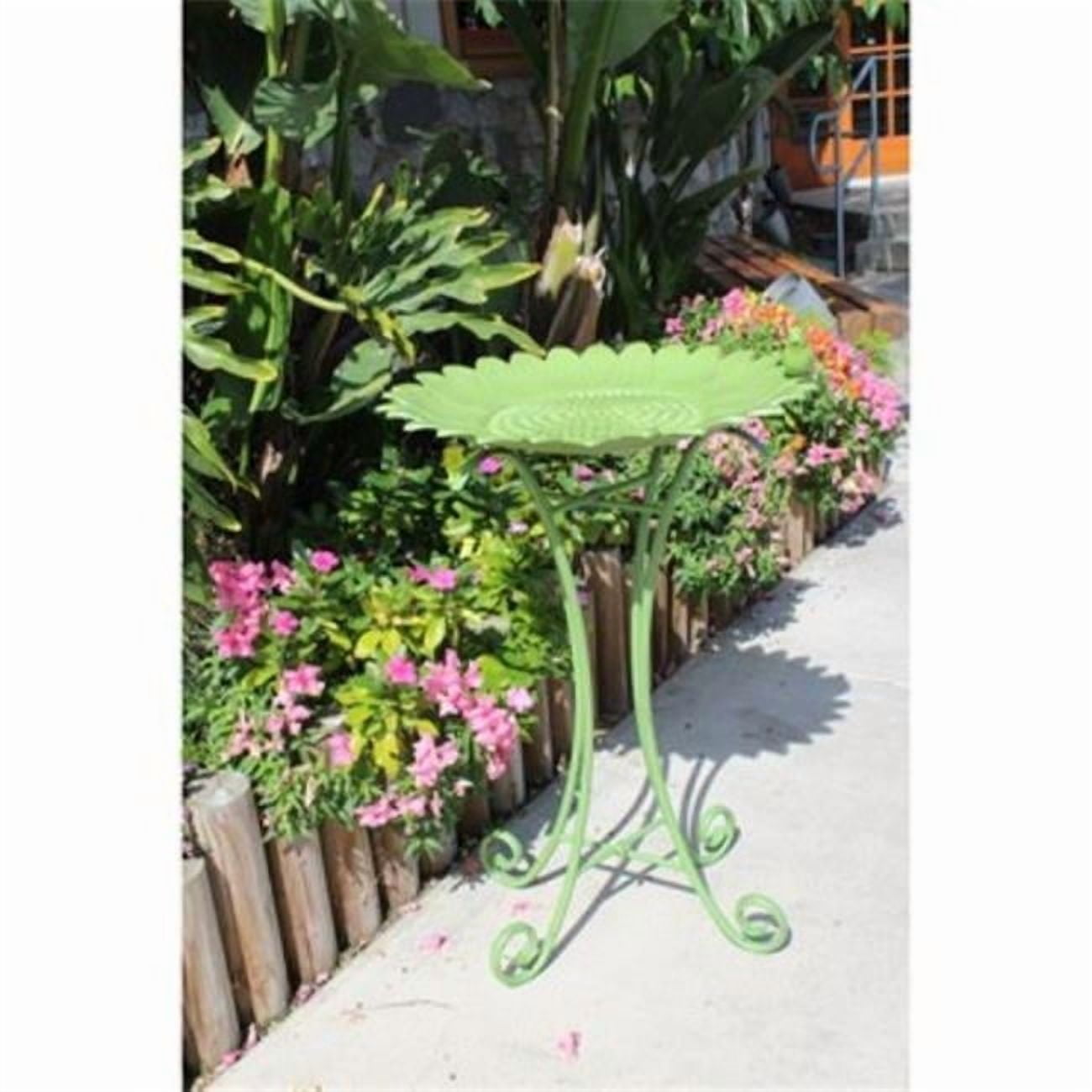 Tweet & Bathe C874-28BV Sunflower Birdbath, Aged Lime