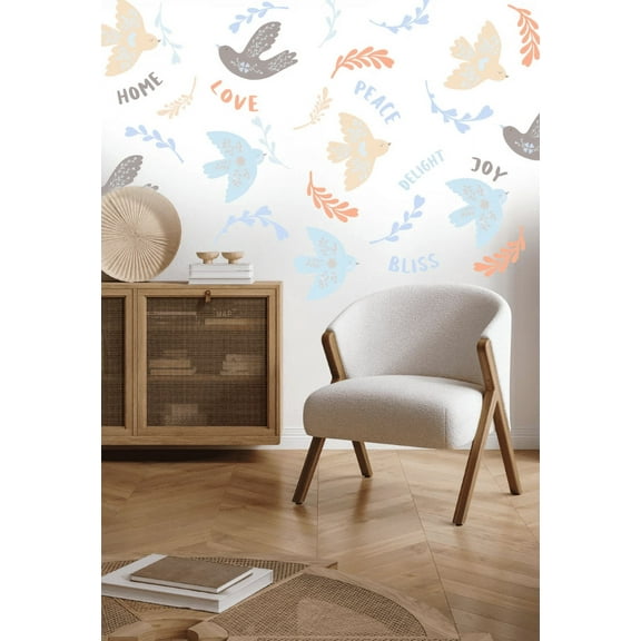 Tweeting Birds Fabric Wall Art Decals for Children's Rooms
