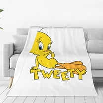 Tweety (2) Throw for Son Adults Teens Girls Men Cozy Fleece Present Birthday Christmas Lightweight Blanket