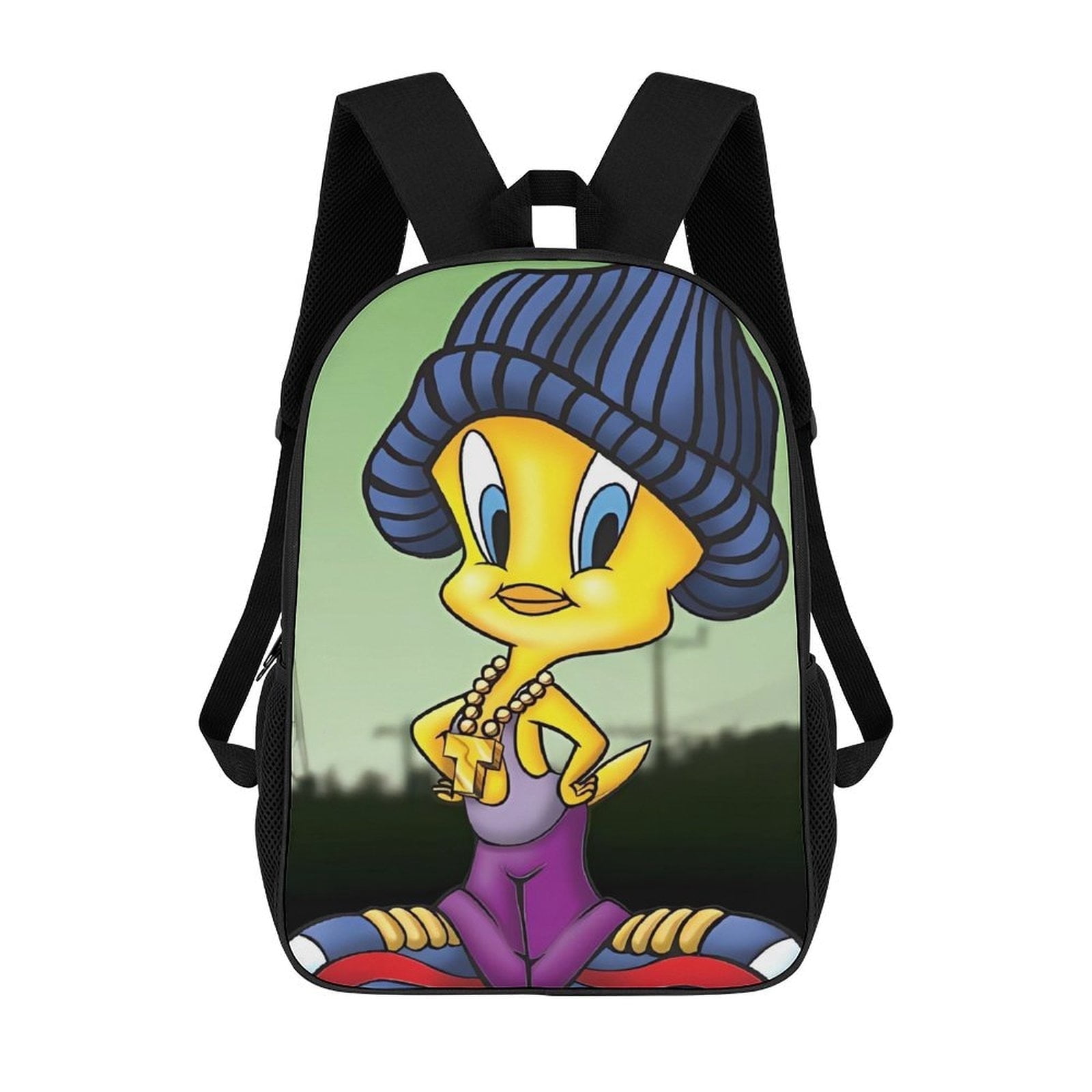 Warner Bros. Looney Tunes Character Backpack - Black and Yellow small Amazon.com: Loungefly Warner Brothers IT Raincoat Cosplay  main image 3