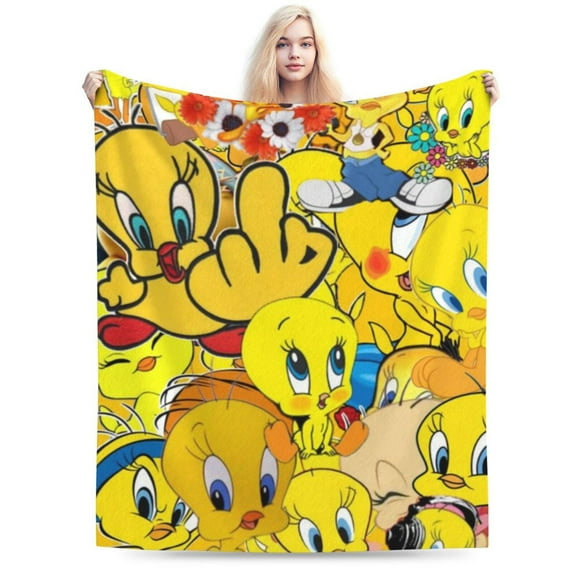 Tweety Bird Blanket, Super Soft Throw Blanket For Bed Sofa Couch, Cozy Flannel Blanket For Bedroom Livingroom, 50"X40"
