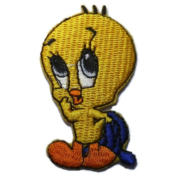 Tweety Bird Cartoon Character Standing 2 1/2" Tall Embroidered Patch