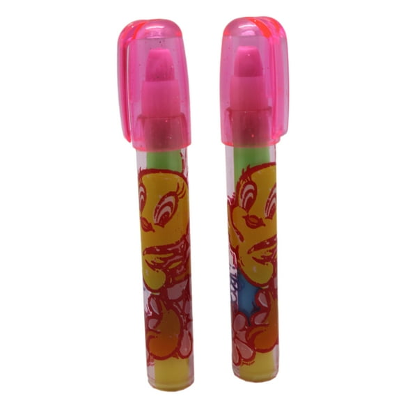 Tweety Bird Floral Pink Colored Case Eraser Cartridge Pen Set (2pc)