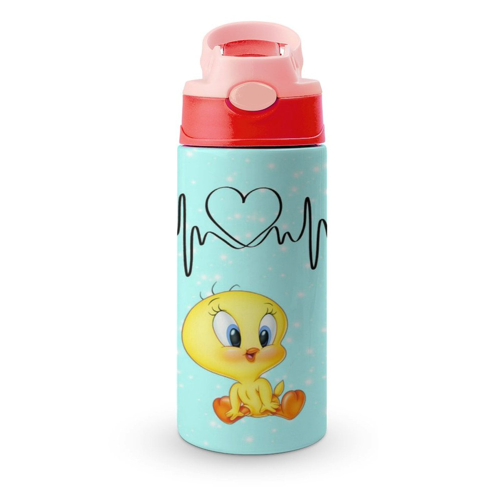 Tweety Bird Kids Water Bottle with Straw Lid Insulated Stainless Steel ...