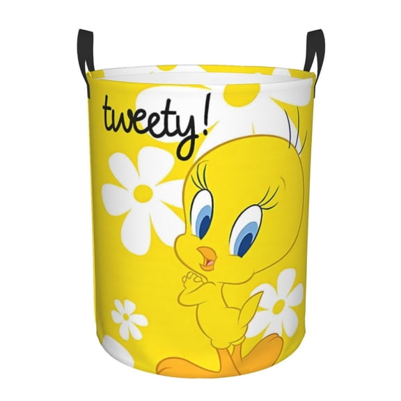 Tweety Bird Large Laundry Hamper, Collapsible Laundry Basket With Handles, Tall Storage Basket For Blanket, Toys, Dirty Clothes In Living Room, Bedroom, Bathroom, Nursery(S)