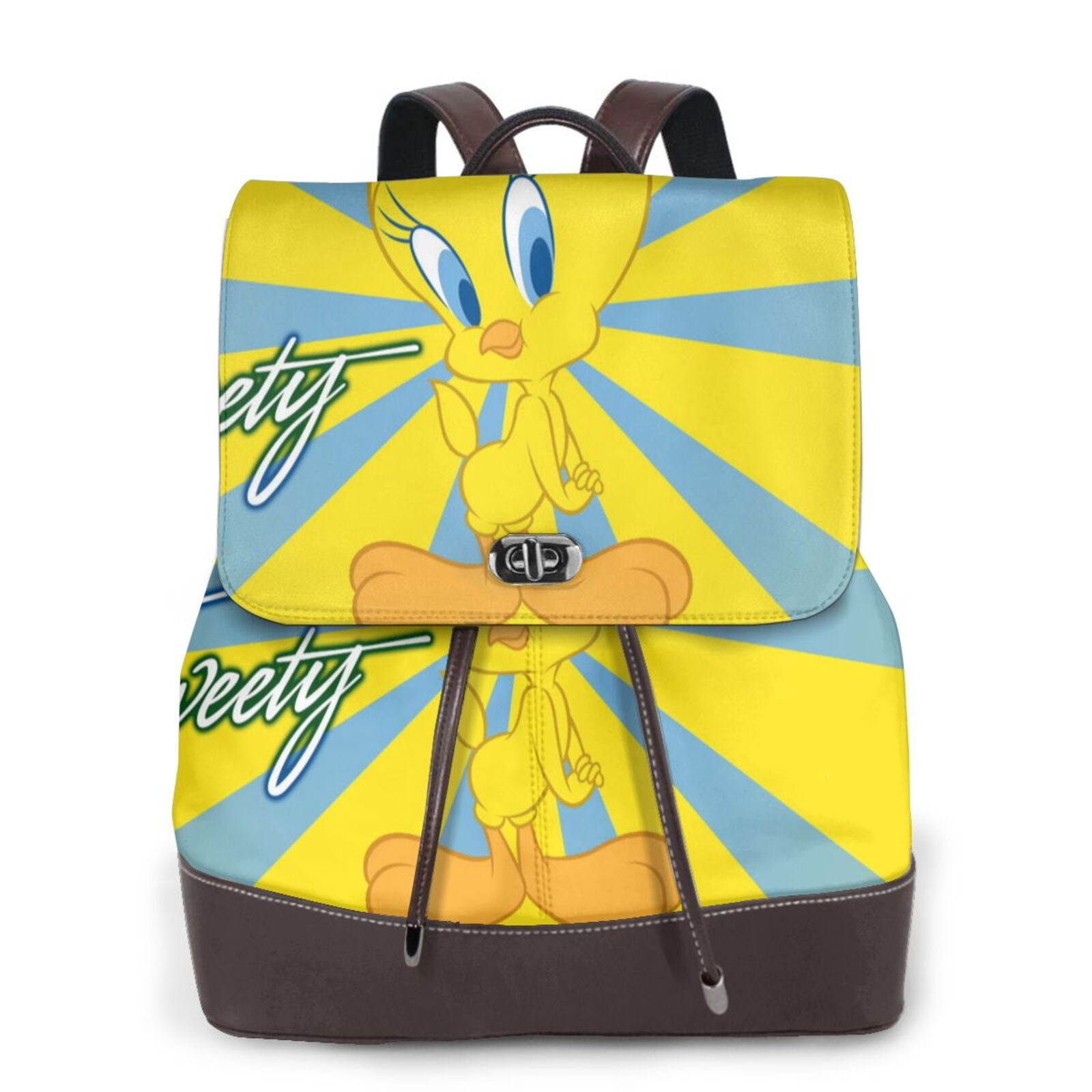 Tweety Bird Leather Backpack Purse For Women Fashion Ladies Shoulder