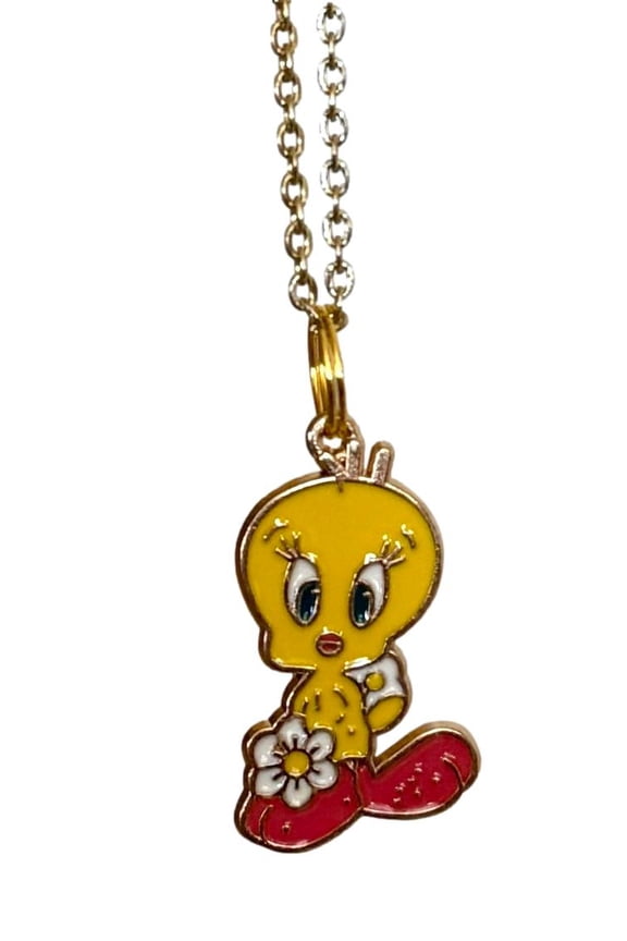 Bird With White Flowers Pendant Cartoon Necklace