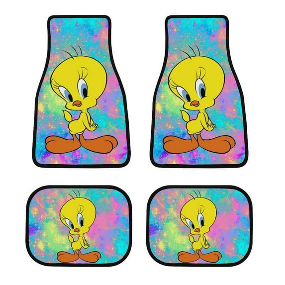 TweetyBird Looney Tunes Car Mat Universal Fit 4-Piece Set Car Floor Mats Vehicle Floor Protection Rugs Car Rug Carpet