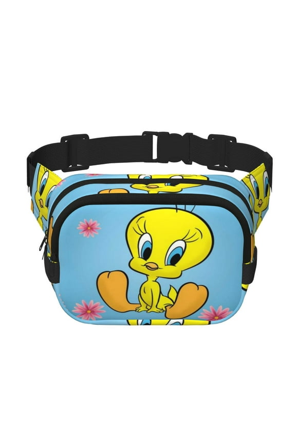 Waist Bag for Women Men Adjustable Strap Crossbody Square Double Layer Fanny Pack