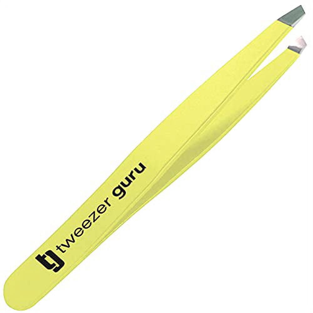 Tweezer Guru Tweezers for Women Slant Pointed Precision Tweezers for
