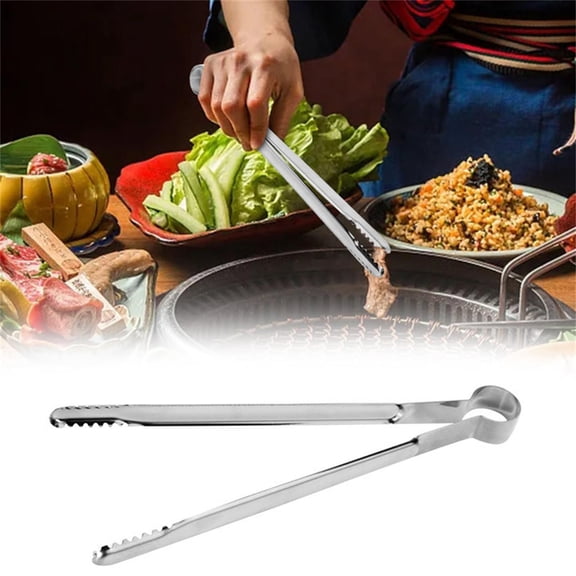 Tweezer Tongs for Cooking Stainless Steel Sausage Barbecue Tool Long Stainless Steel Clamps Kitchen Utensils for Food Grilling Coating and Serving Camping Cooking Accessories 9.8inch