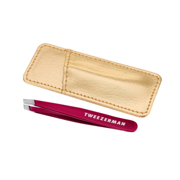 Tweezerman Celestial Fuchsia Stainless Steel Mini Slant Tweezer with Case