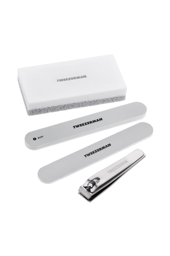 Essential Pedicure Kit - Nail Clipper, Pedicure Stone, Nail File & Buffer