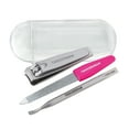 Tweezerman Mini Travel Fingernail Trimmer & Pusher Manicure Kit with