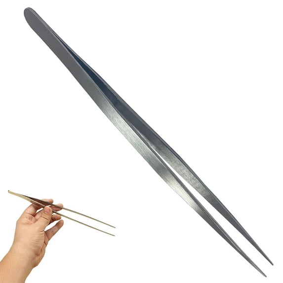 Tweezers 7" Medium Tips Straight Pointed Utility Forceps Hobby -Crafts Stainless