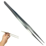 Tweezers 7 Medium Tips Straight Pointed Utility Forceps Hobby -Crafts Stainless