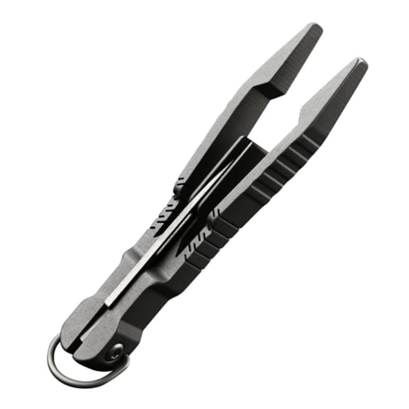 Tweezers Multitool, Tweezer with Pocket Knife, 2 in 1 Titanium Small Keychain Tweezers for Craft,Soldering