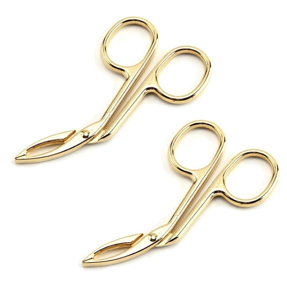 Tweezers Scissor Handle Slanted Tip Eyebrows Tweezers Scissors Shaped Eyebrow Plucker Tweezers for Facial Hair Plucker Remover Eyebrows Care - golden