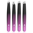 thumbnail image 1 of Tweezers Set, 4 Pack Professional Stainless Steel Precision with Slant, Pointed, Flat & Angled Tips for Eyebrow, Facial Hair, Ingrown Splinter Blackhead Removal Women Men, 1 of 4