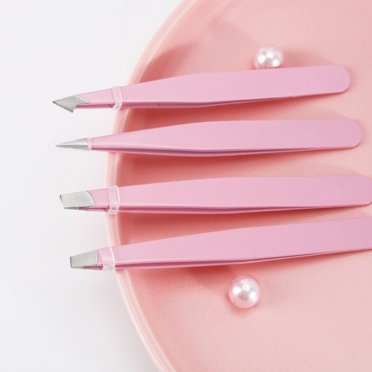 4-Piece Professional Stainless Steel Tweezer Set With Case – Lightweight & Rustproof