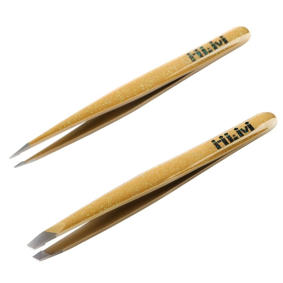 Tweezers Set-NLM Professional Stainless Steel Slant Tip Eyebrow Tweezers Set -Great Precision for Facial Hair, Ingrown Hair, Splinter Remover Hair Daily Beauty