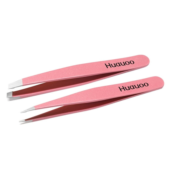 Tweezers Set, Professional Stainless Steel Tweezers for Men and Women, Precision Eyebrow Tweezers for Facial Hair (pink)